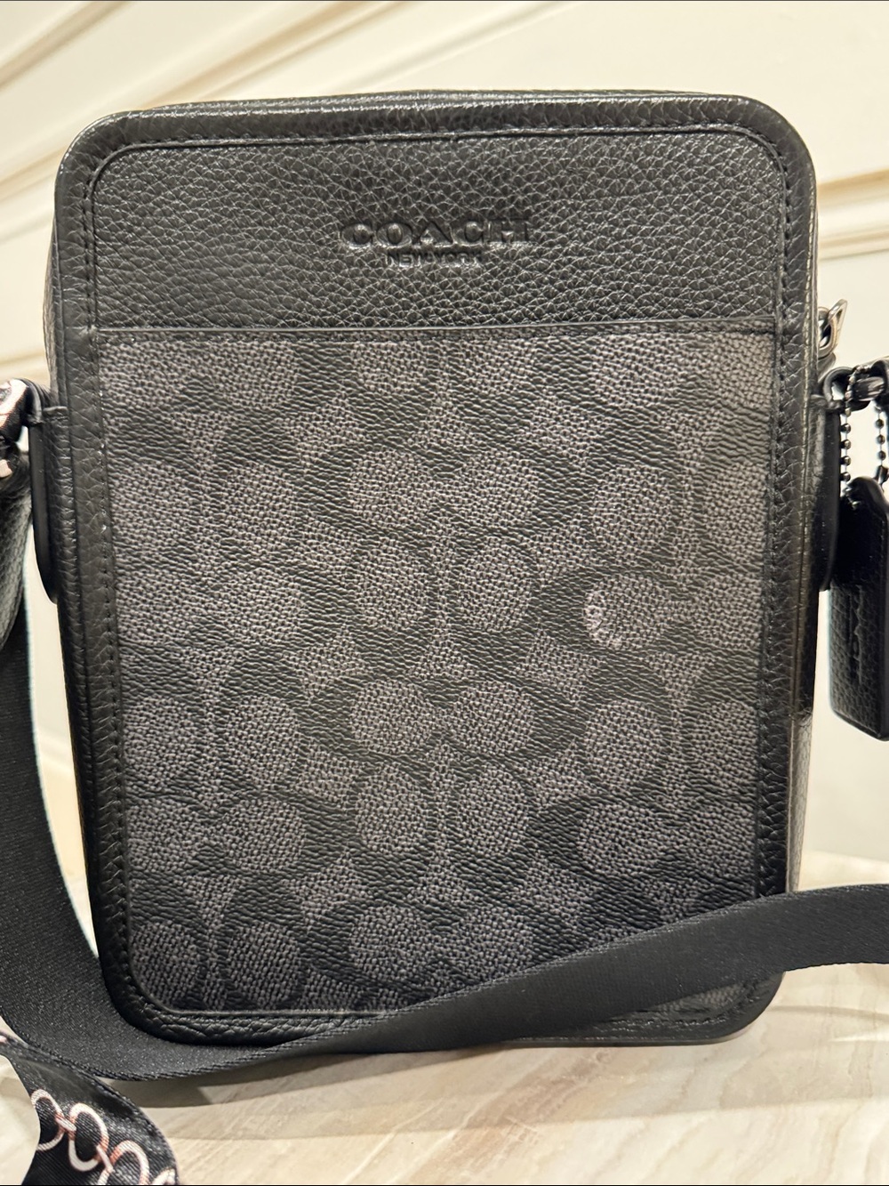 Coach Bag Sullivan Black Charcoal Signature Logo Crossbody Messenger Bag - Picture 5 of 17